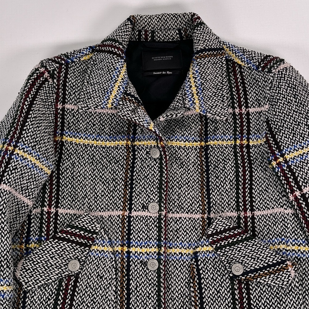 Scotch & Soda Women’s Cropped Plaid Jacket Button Front L - Picture 3 of 12